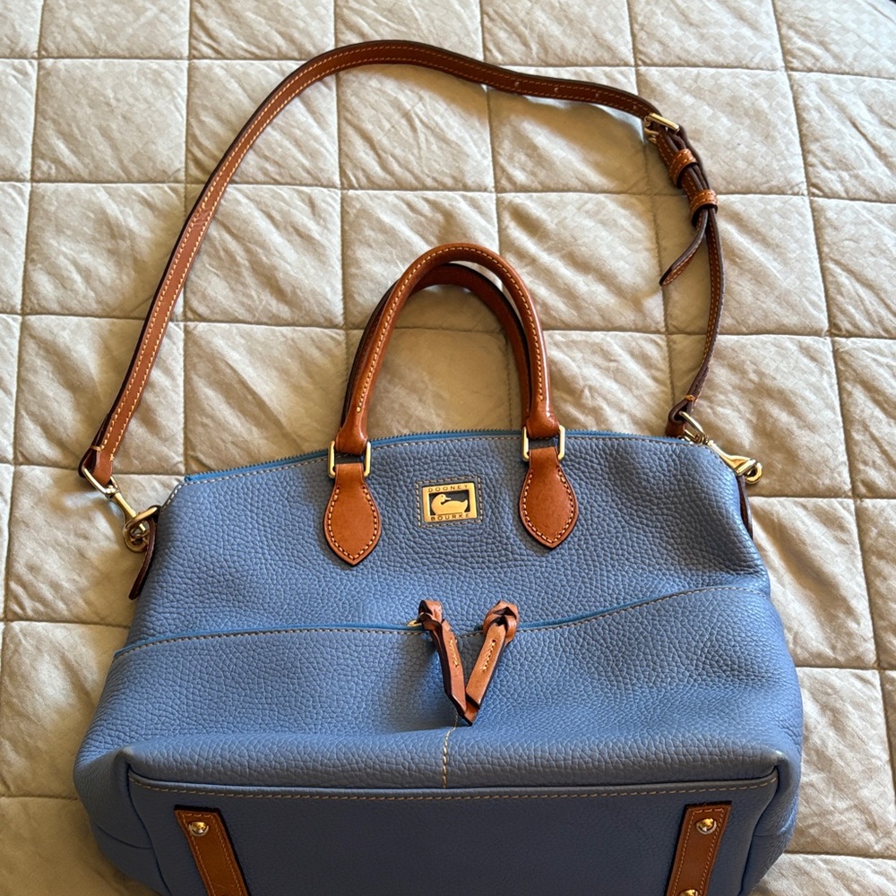 Dooney & Bourke Blue and Brown Satchel
